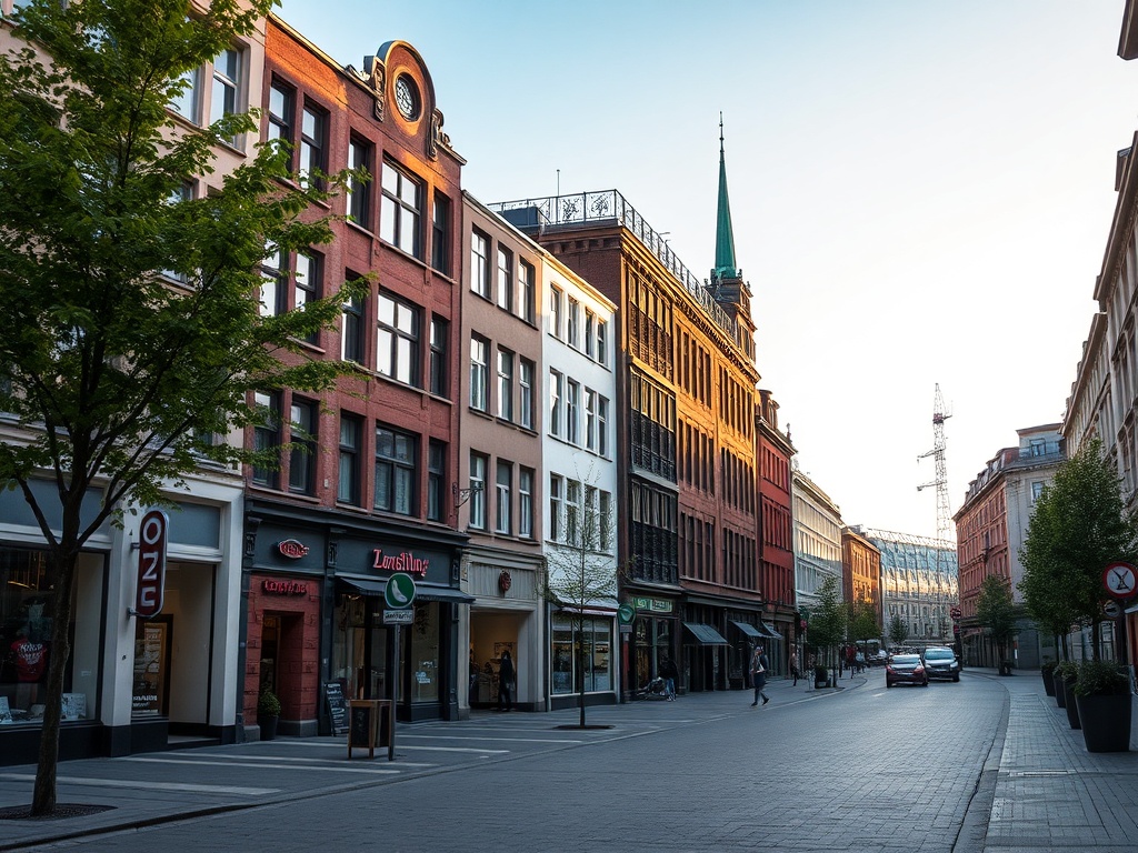 Mapa infrastruktury usługowej w Chorzowie, przedstawiająca rozmieszczenie sklepów, restauracji i placówek zdrowia.